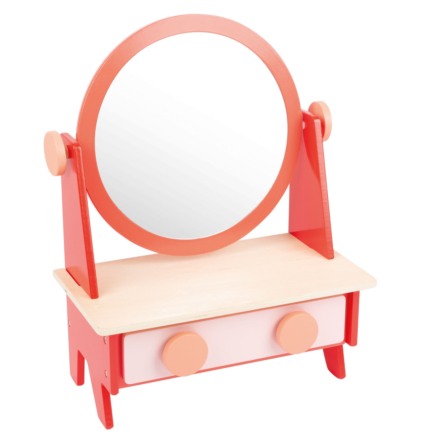 Coiffeuse rétro avec miroir en bois