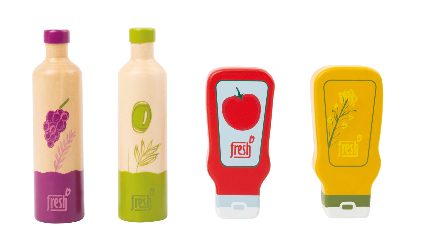 Set de sauces et d'huiles en bois