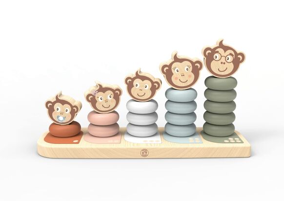 Jeu à empiler la famille singe