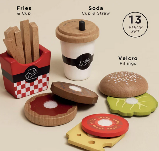 Hamburger, frites et soda
