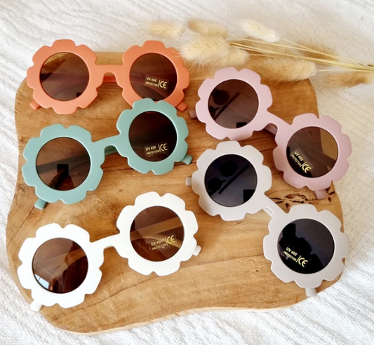 Lunettes de soleil Fleurs vieux rose