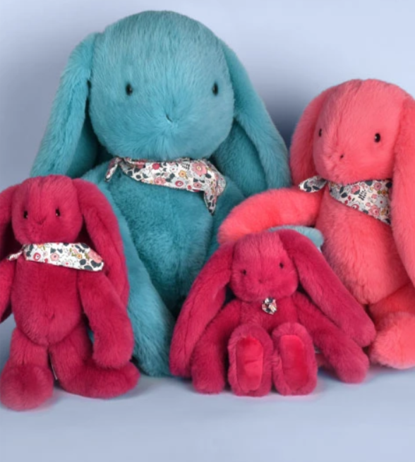 Peluche lapin Rose fuchsia - 25cm - Lapin Fleurette