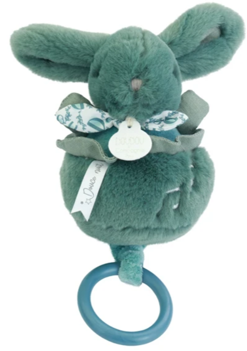 Lapin DOUDOU® - boite à musique lapin - 20 cm - Vert