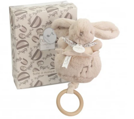 Lapin DOUDOU® - boite à musique lapin - 20 cm - Beige