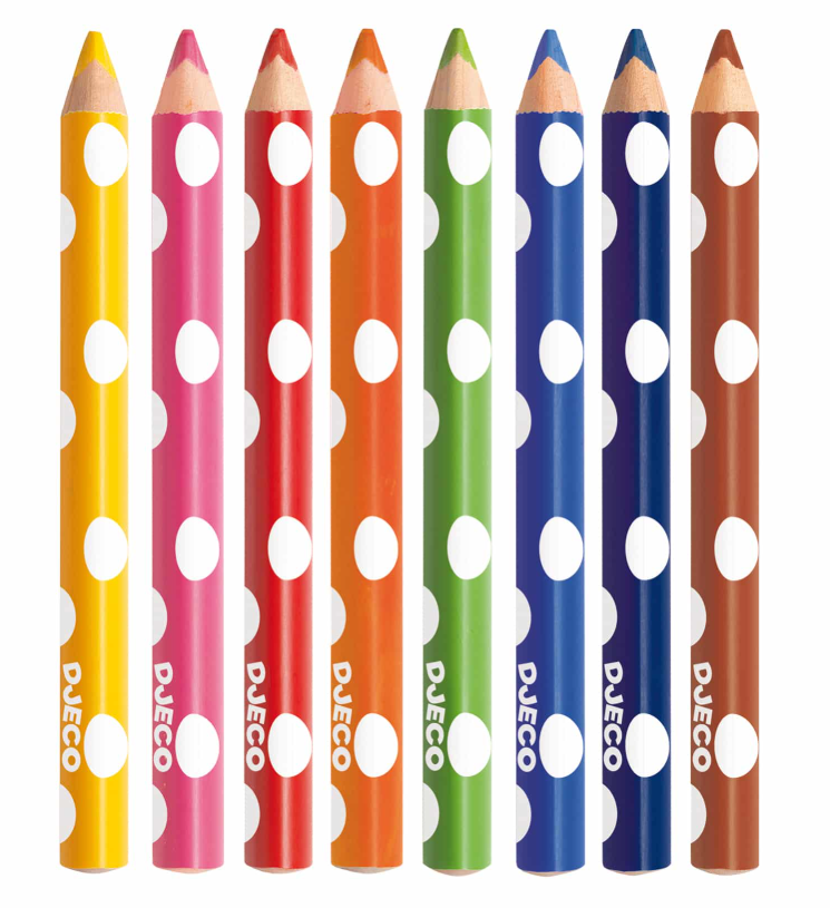 Pochette de 8 crayons de couleur pour les petits