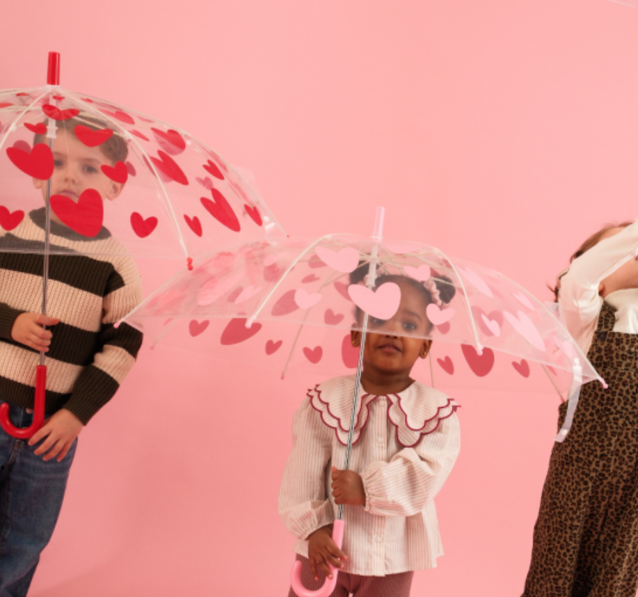 Parapluie cœurs roses