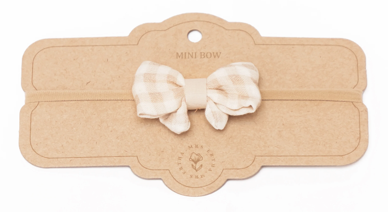 Ruban pour cheveux en coton biologique – 10 cm - Carrés doux