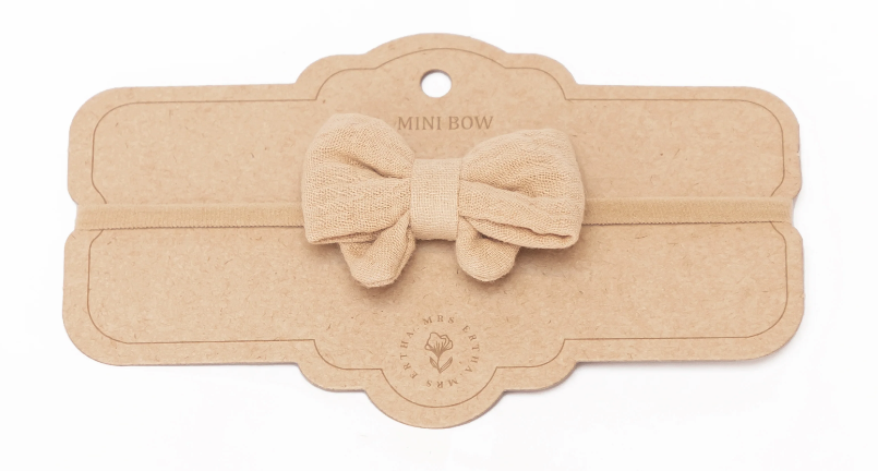Ruban pour cheveux en coton biologique â 10 cm - Beige