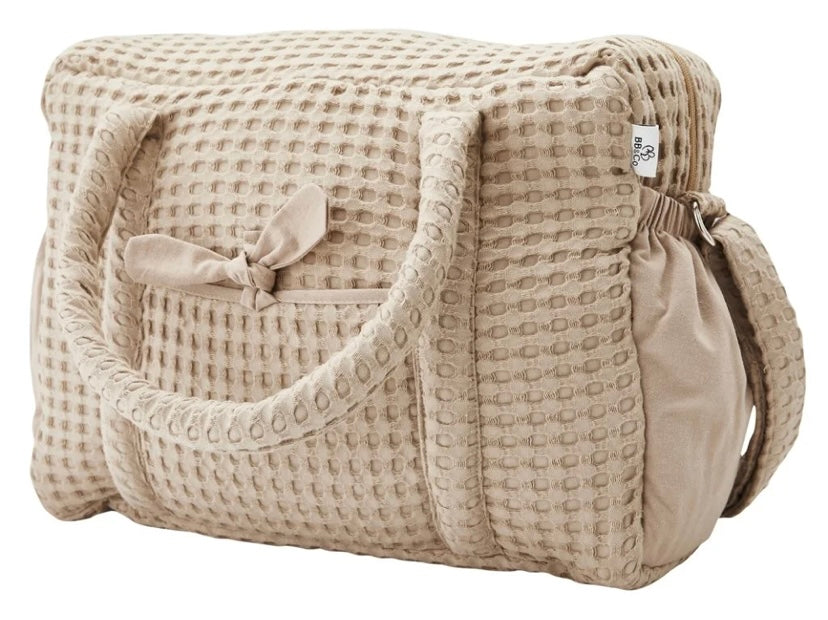 Sac à langer en coton gauffré Beige