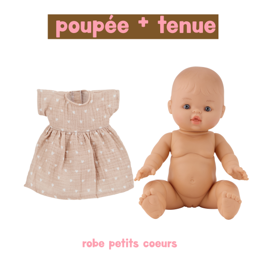 Poupée Jade - Robe petits coeurs