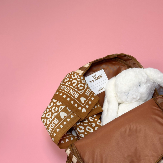 Sac à dos - Rayures marron et beige