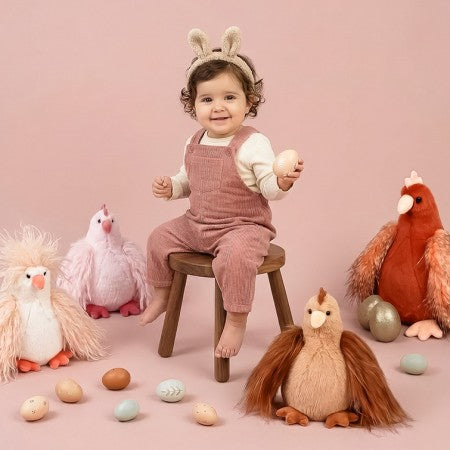 Peluche POULETTE Marron roux - 20 cm