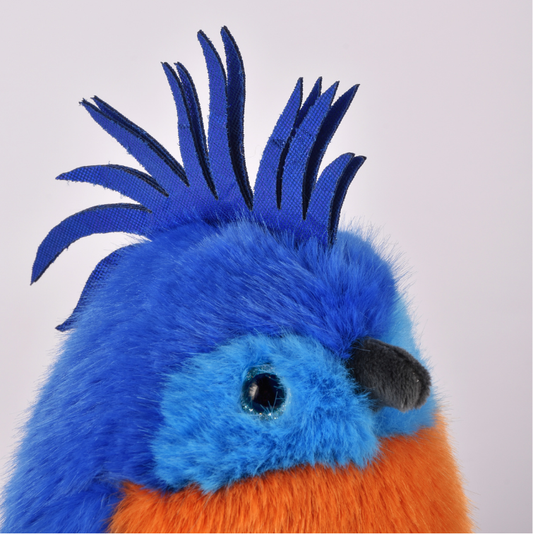 Peluche Perroquet bleu royal - 15 cm