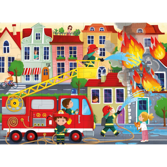 Puzzle en coffret - Les pompiers 40 pièces