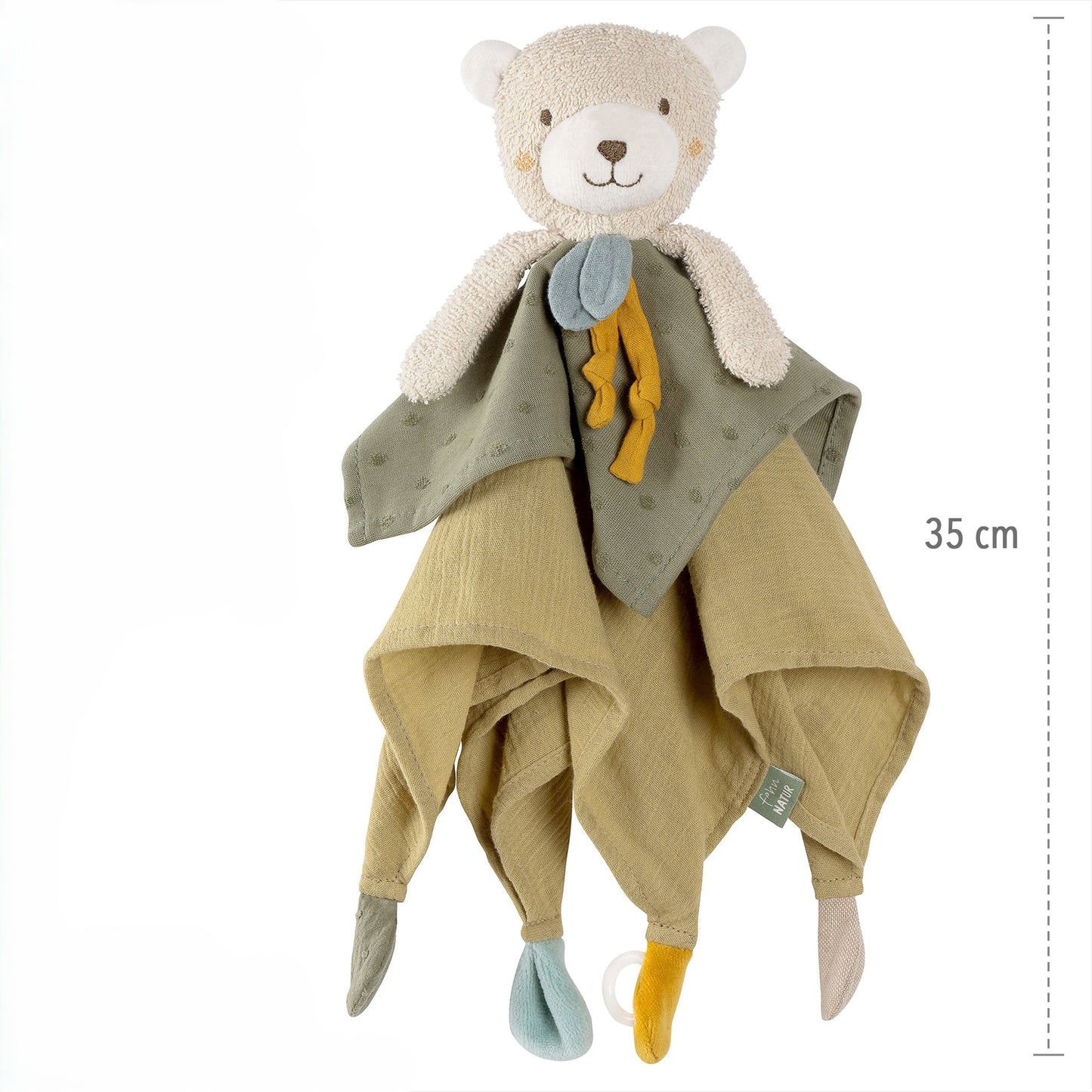 Doudou ours en coton Bio - attache tétine