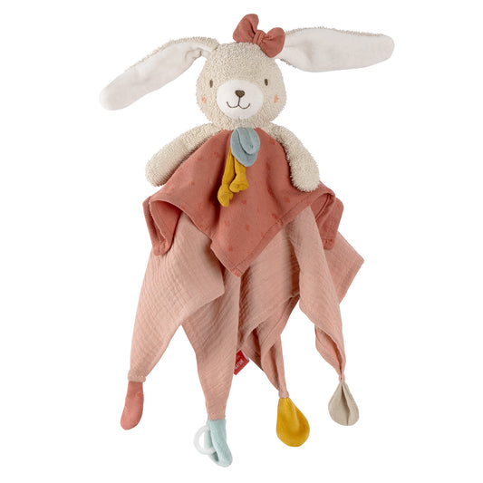 Doudou lapin en coton Bio - attache tétine