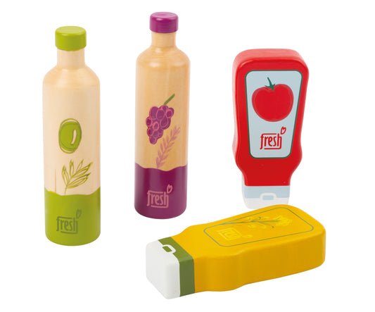 Set de sauces et d'huiles en bois