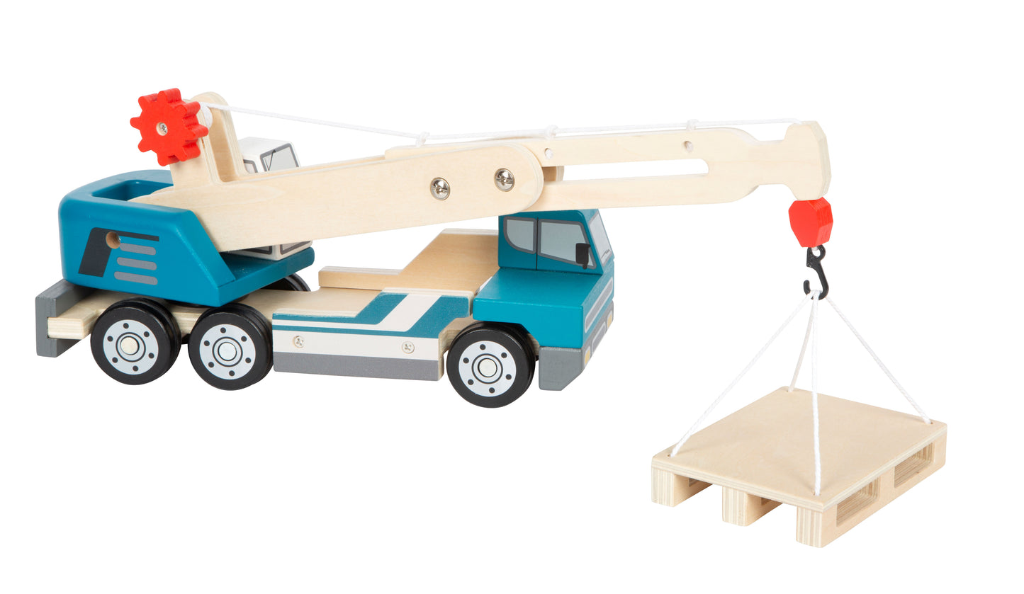 Camion grue avec palette