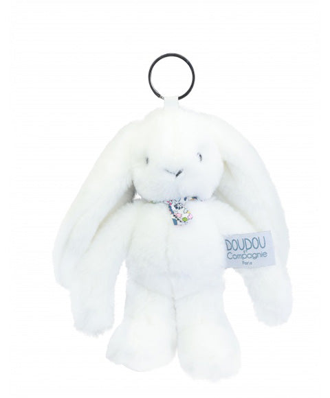 Porte clé en peluche Lapin Blanc - 18 cm - Lapin Fleurette