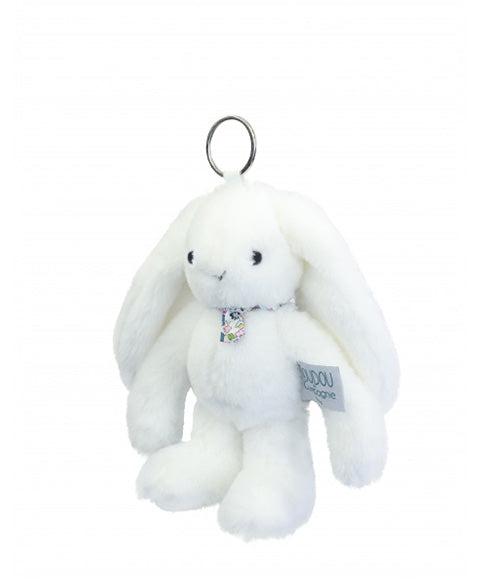 Porte clé en peluche Lapin Blanc - 18 cm - Lapin Fleurette