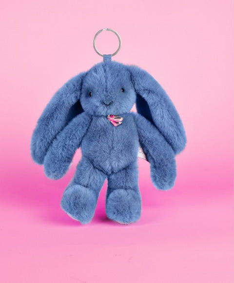 Porte clé en peluche Lapin Bleu - 18 cm - Lapin Fleurette