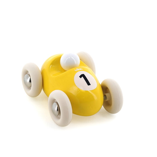Voiture en bois, Mini roadster bois Jaune N°1