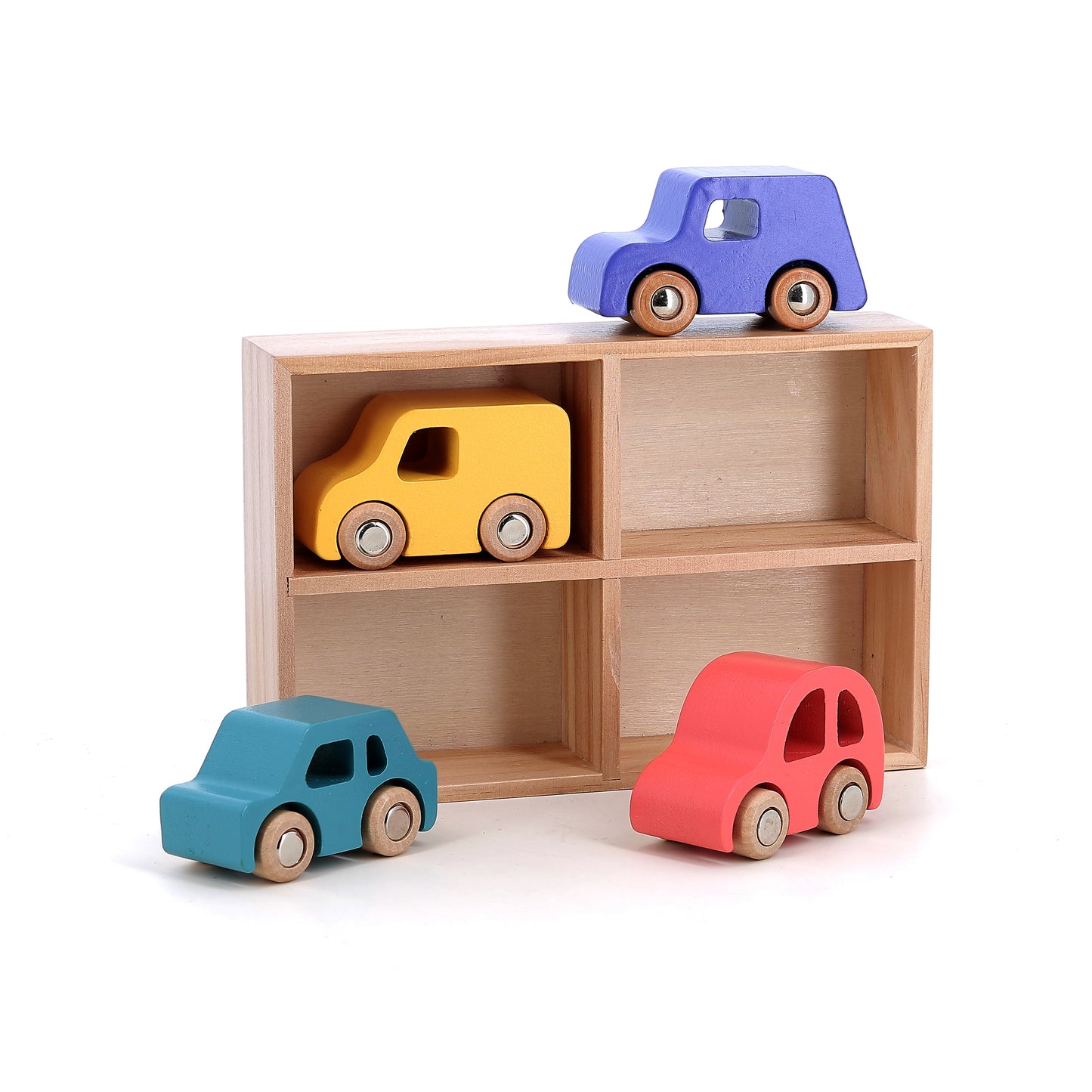 Coffret de 4 voitures City en bois