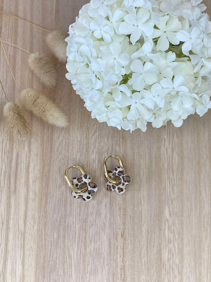 Boucles d’oreilles fleur léopard - Femme