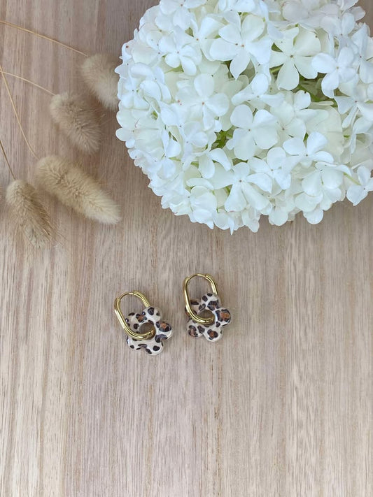 Boucles d’oreilles fleur léopard - Femme