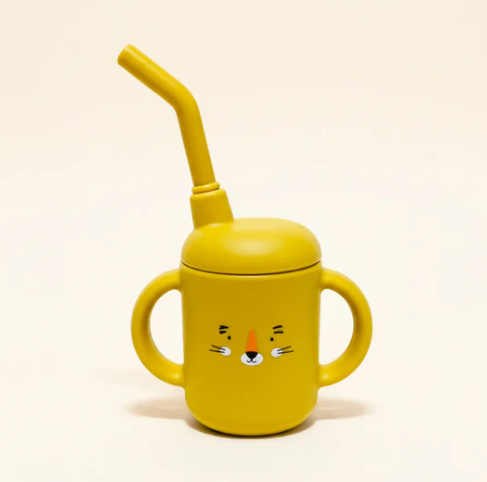 Verre à paille silicone - jaune