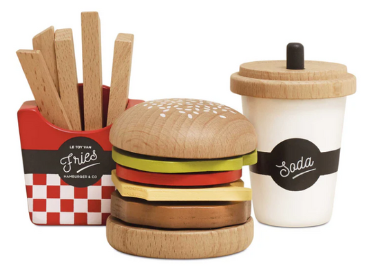 Hamburger, frites et soda
