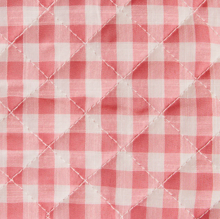 Poussette poupée Vichy rose