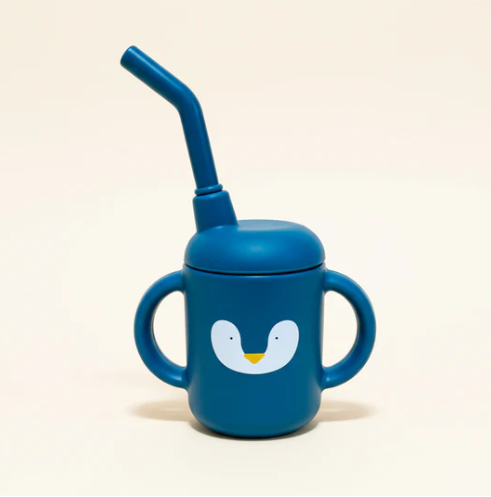 Verre à paille silicone - bleu marine