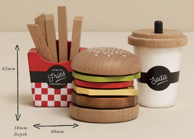 Hamburger, frites et soda