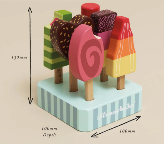 Glaces Lollies en bois