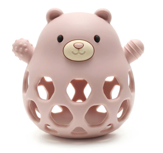 Balle ours silicone rose