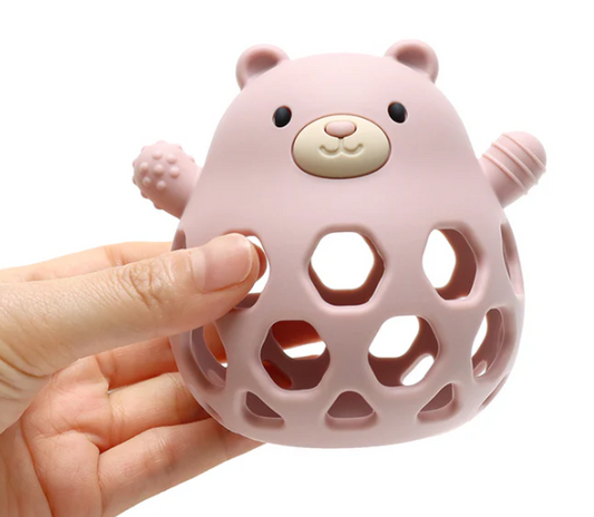 Balle ours silicone rose