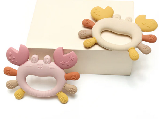 Anneau de dentition en silicone crabe - beige