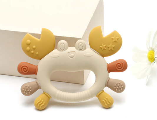Anneau de dentition en silicone crabe - beige
