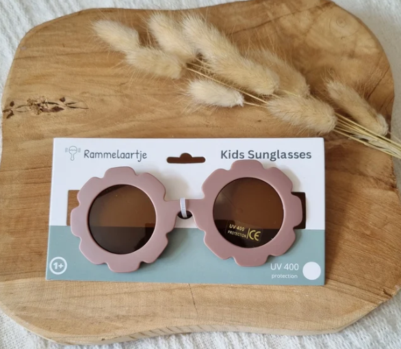 Lunettes de soleil Fleurs vieux rose
