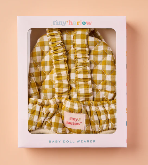 Porte bébé Vichy moutarde