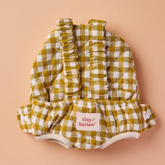 Porte bébé Vichy moutarde