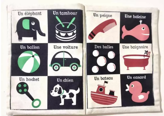 Mon petit journal en tissus "Mon imagier noir et blanc"