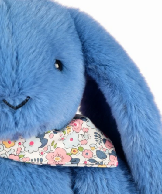 Peluche lapin Bleu 35 cm - Lapin Fleurette