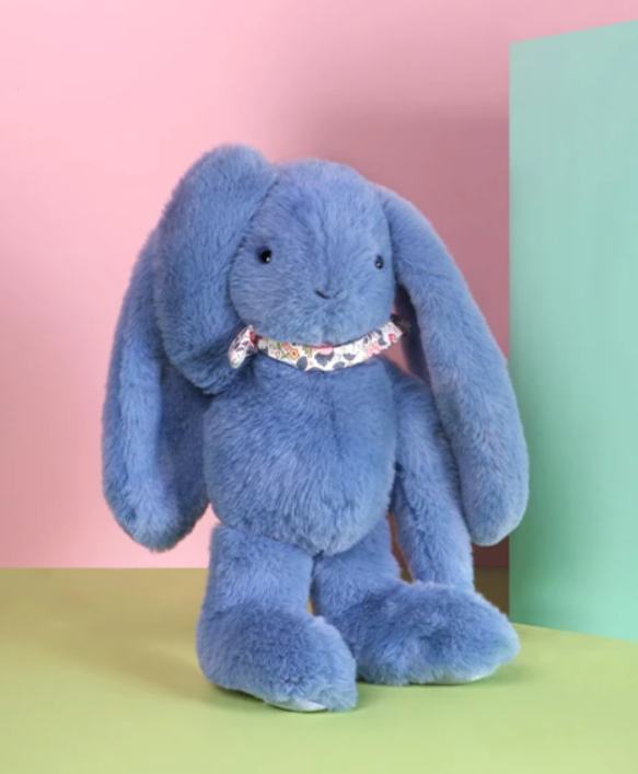 Peluche lapin Bleu 35 cm - Lapin Fleurette