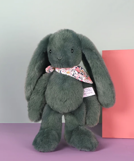 Peluche lapin Vert 35 cm - Lapin Fleurette