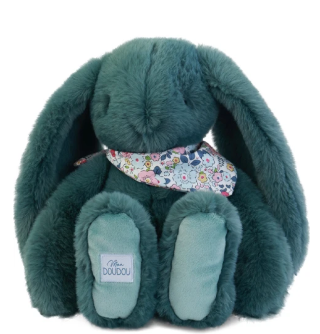Peluche lapin Vert 35 cm - Lapin Fleurette
