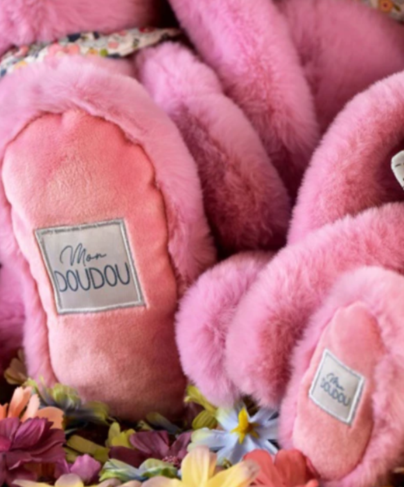 Peluche lapin Rose 35 cm - Lapin Fleurette