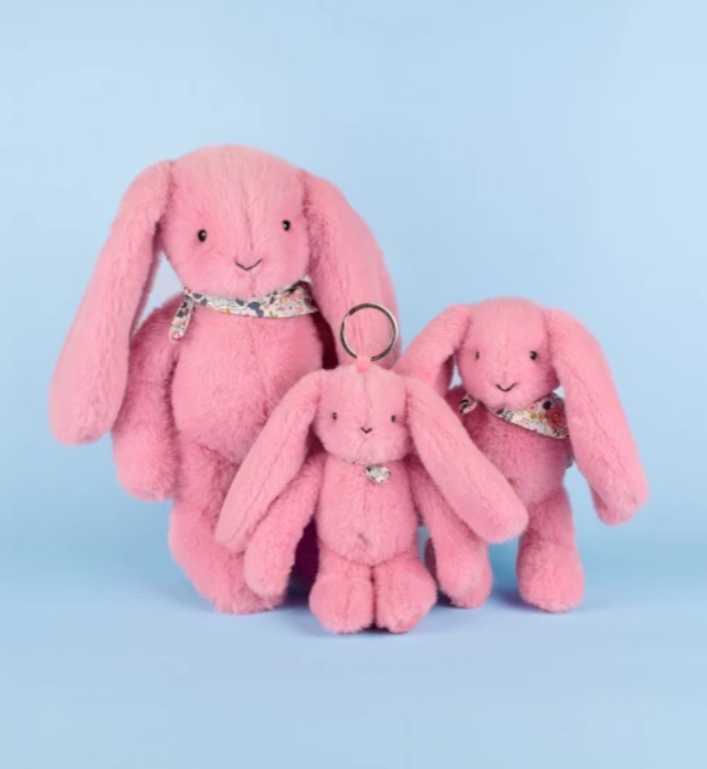 Peluche lapin Rose 35 cm - Lapin Fleurette