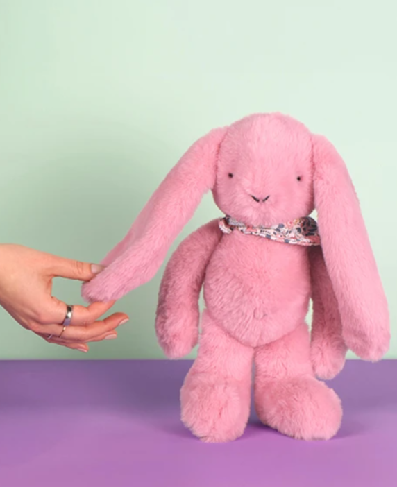 Peluche lapin Rose 35 cm - Lapin Fleurette